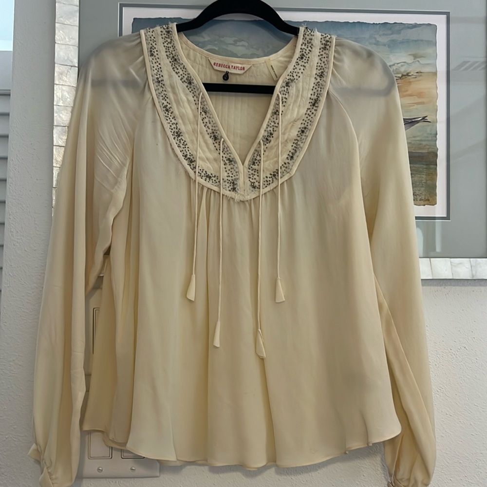 Rebecca Taylor cream blouse size 2